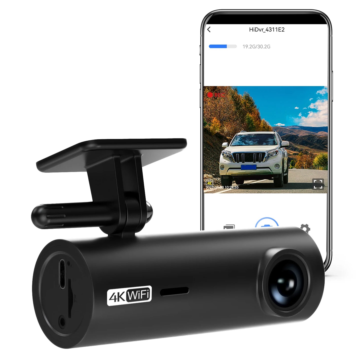 4K Smart Dash Cam with WiFi & Voice Control